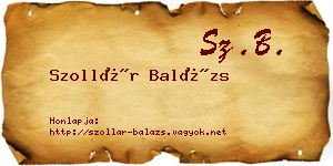 Szollár Balázs névjegykártya