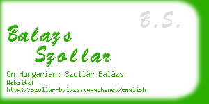balazs szollar business card